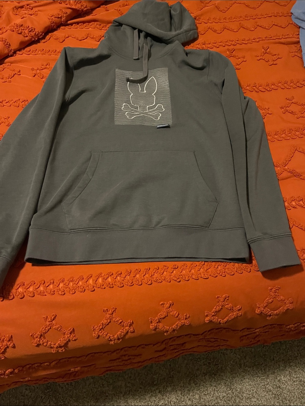 Psycho Bunny Grey Crewneck Hoodie with Signature Logo